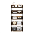 Furinno TURN-N-TUBE 5-Tier Rounded Corner Top Edges Bookcases. Walnut