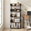 Furinno TURN-N-TUBE 5-Tier Rounded Corner Top Edges Bookcases. Walnut