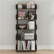 Furinno TURN-N-TUBE 5-Tier Rounded Corner Top Edges Bookcases. Walnut
