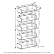 Furinno TURN-N-TUBE 5-Tier Rounded Corner Top Edges Bookcases. Walnut