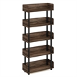 Furinno TURN-N-TUBE 5-Tier Rounded Corner Top Edges Bookcases. Walnut
