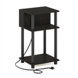Furinno JUST 3-Tier Nightstand with USB & Type-C Charging Port. Espresso