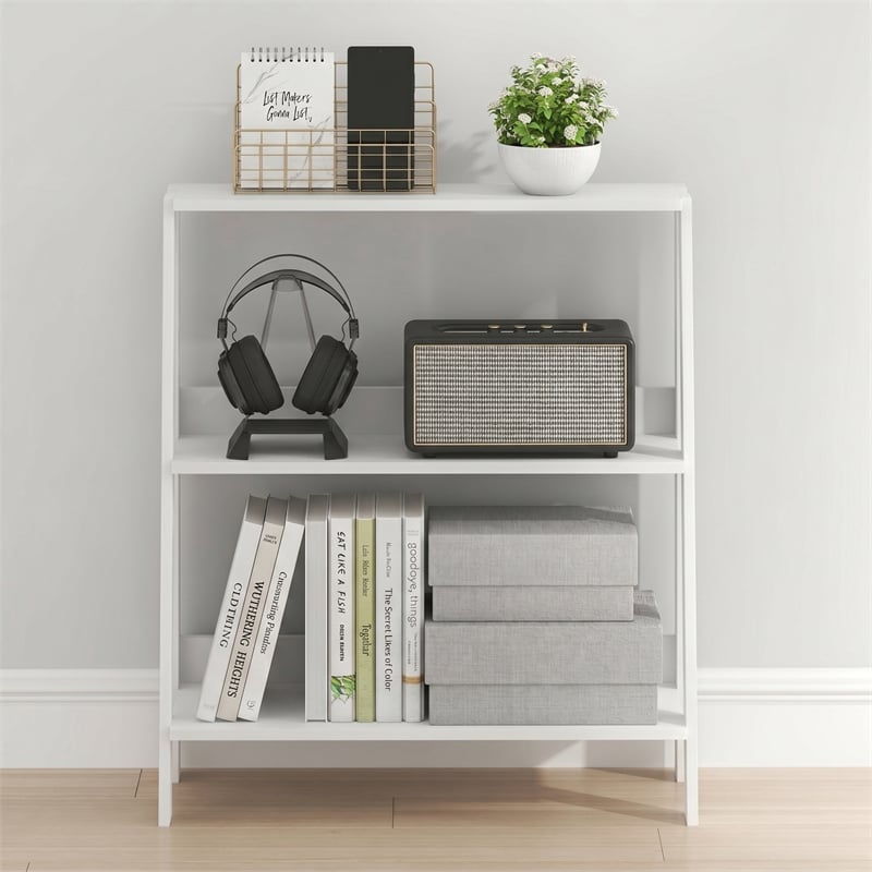 Furinno LADDER 3-Tier Ladder Bookcase. Storage Shelves. Storage Rack. White