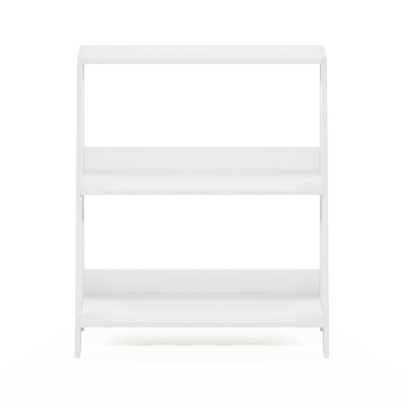 Furinno LADDER 3-Tier Ladder Bookcase. Storage Shelves. Storage Rack. White