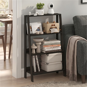 Furinno LADDER 4-Tier Ladder Bookcase. Storage Shelves. Espresso
