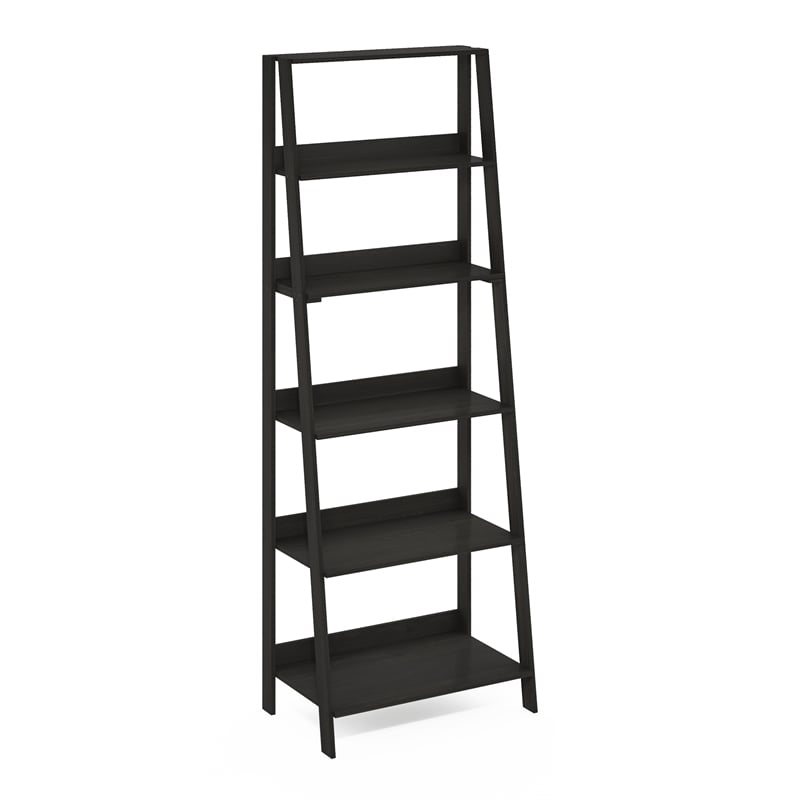 Furinno LADDER 6-Tier Ladder Bookcase. Storage Shelves. Espresso