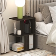 Furinno BOYATE 2-Tier End Table with USB & Type-C Charging Port. Espresso
