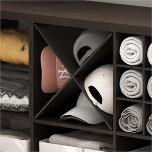 Furinno CUBICLE X-Shelf Cube Insert. Dark Oak (Does Not Fit IKEA Kallax)