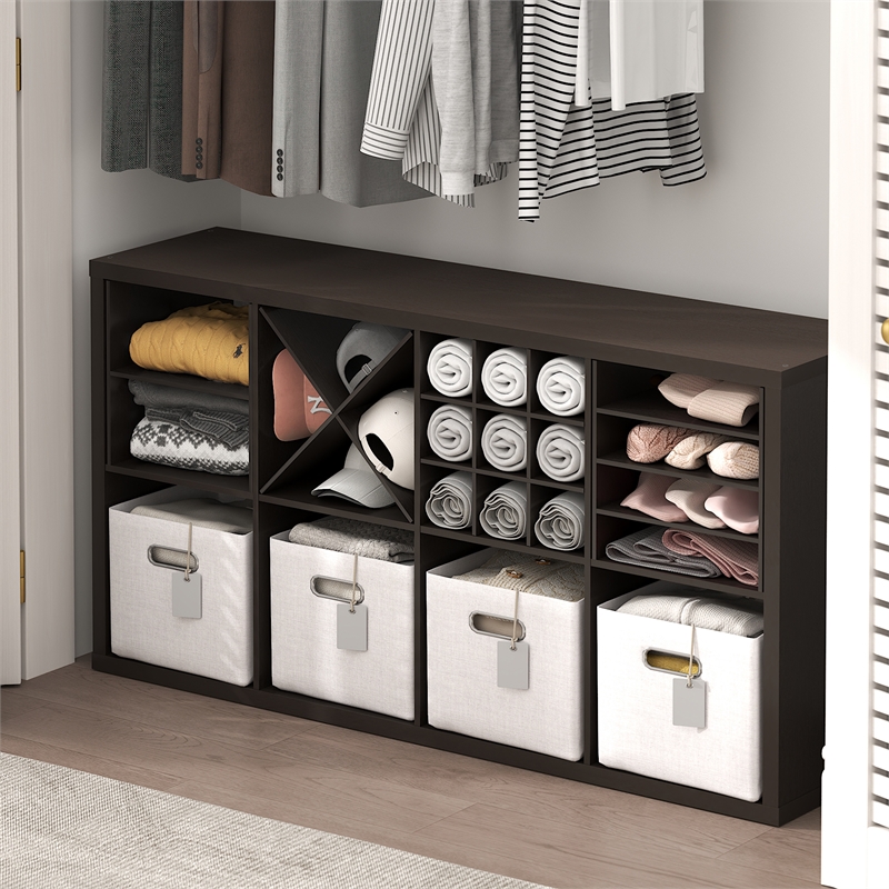 Furinno CUBICLE H-Shelf Cube Insert. Dark Oak (Does Not Fit IKEA Kallax)
