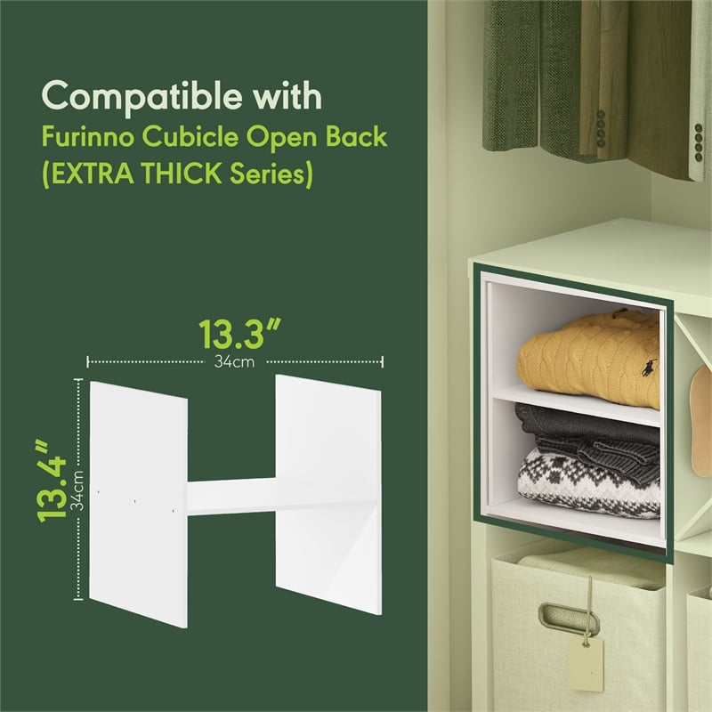 Furinno CUBICLE H-Shelf Cube Shelf Insert. White (Does Not Fit IKEA Kallax)