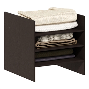 Furinno CUBICLE 3-Shelf Cube Insert. Dark Oak (Does Not Fit IKEA Kallax)