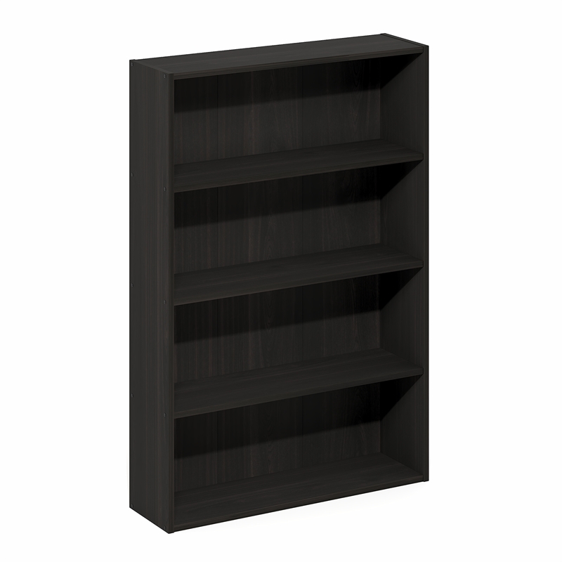 Furinno BASIC 4-Tier Open Shelf CD Rack & DVD Shelf. 6 x 24 x 35. Espresso