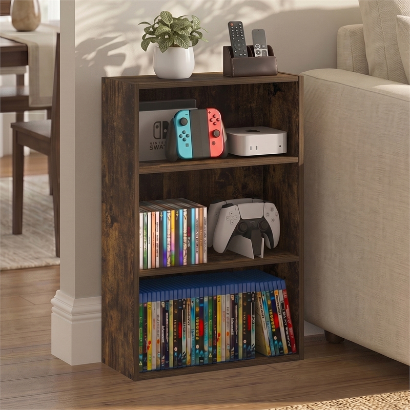 Furinno BASIC 3-Tier Cube Storage Organizer. 7 x 17 x 26. Amber Pine