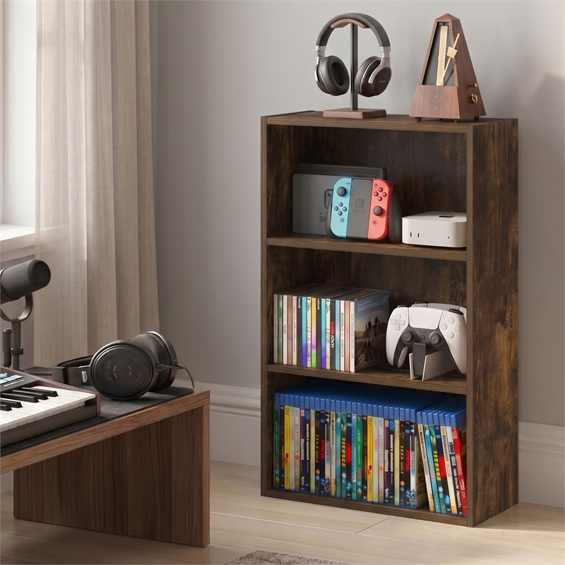 Furinno BASIC 3-Tier Cube Storage Organizer. 7 x 17 x 26. Amber Pine