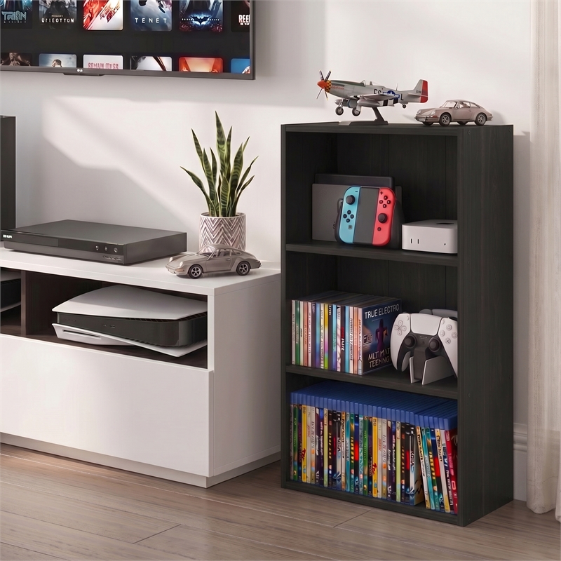 Furinno BASIC 3-Tier Cube Storage Organizer. 7 x 17 x 26. Espresso