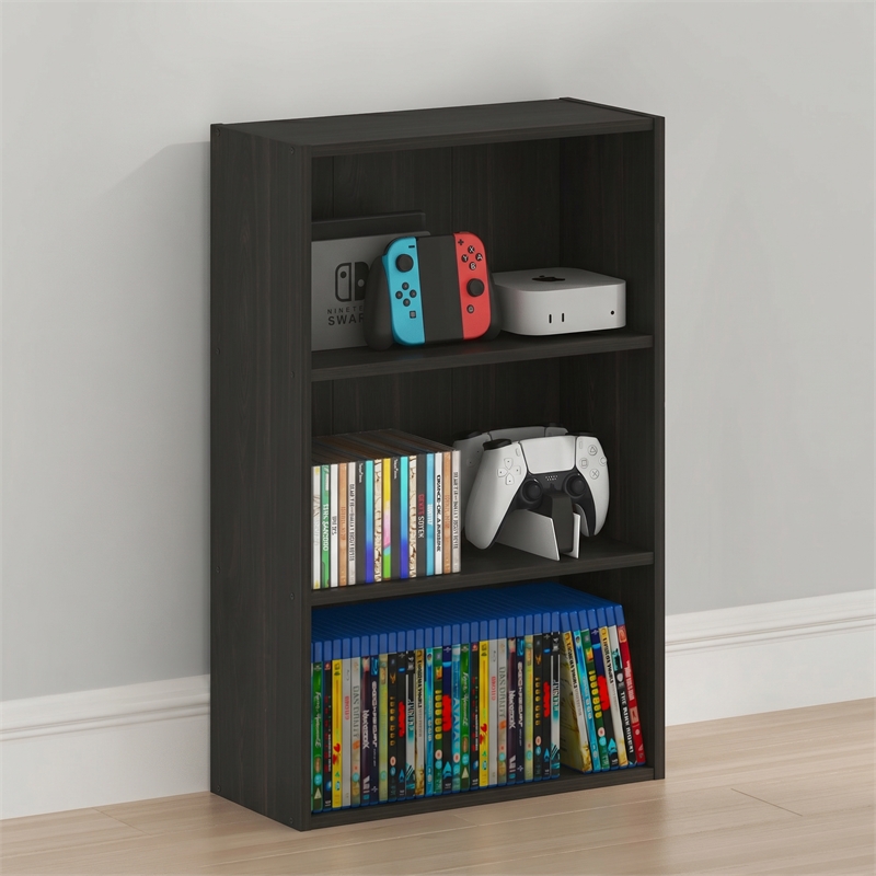 Furinno BASIC 3-Tier Cube Storage Organizer. 7 x 17 x 26. Espresso
