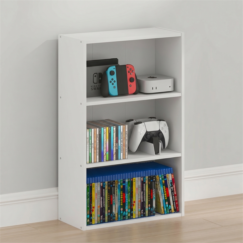 Furinno BASIC 3-Tier Cube Storage Organizer Open Shelf. 7 x 17 x 26. White
