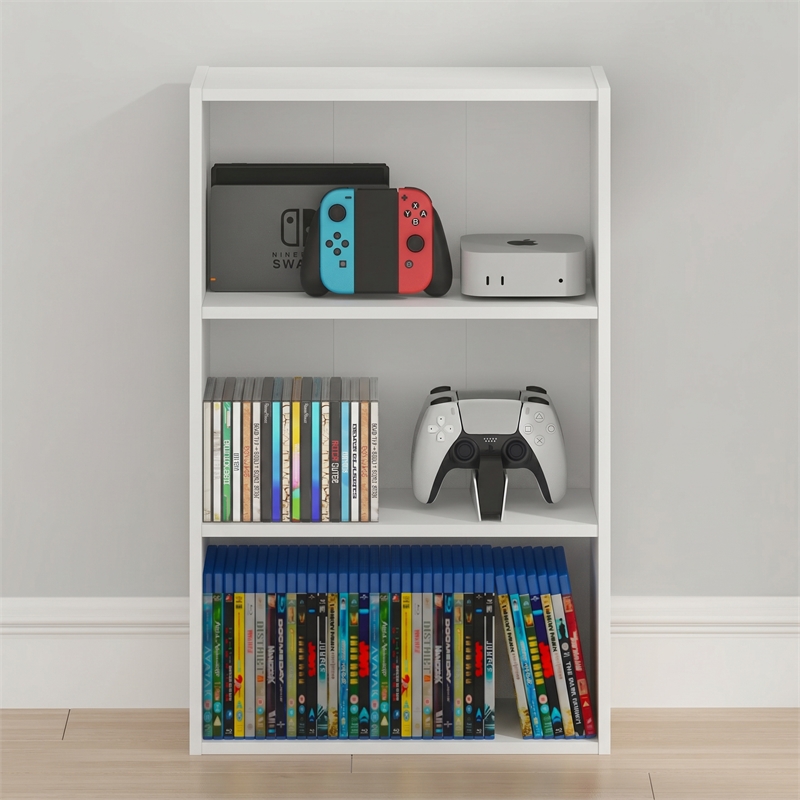 Furinno BASIC 3-Tier Cube Storage Organizer Open Shelf. 7 x 17 x 26. White