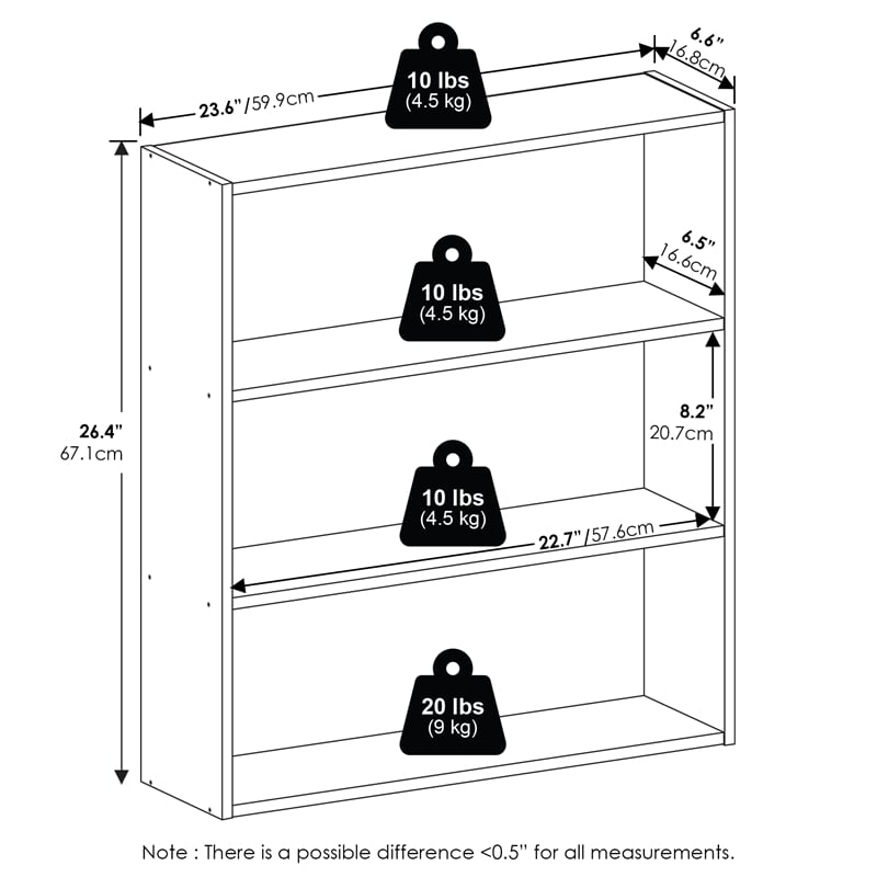 Furinno BASIC 3-Tier Cube Storage Organizer. 7 x 24 x 26. Espresso