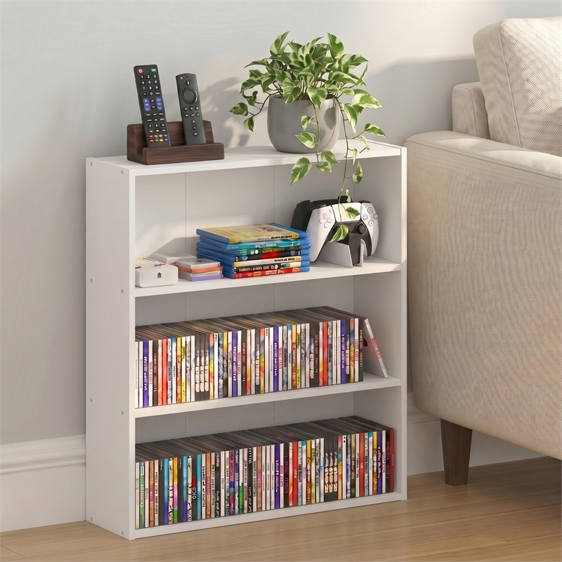 Furinno BASIC 3-Tier Cube Storage Organizer Open Shelf. 7 x 24 x 26. White