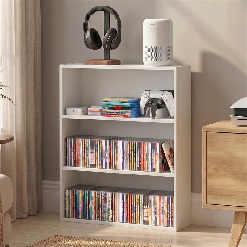 Furinno BASIC 3-Tier Cube Storage Organizer Open Shelf. 7 x 24 x 26. White