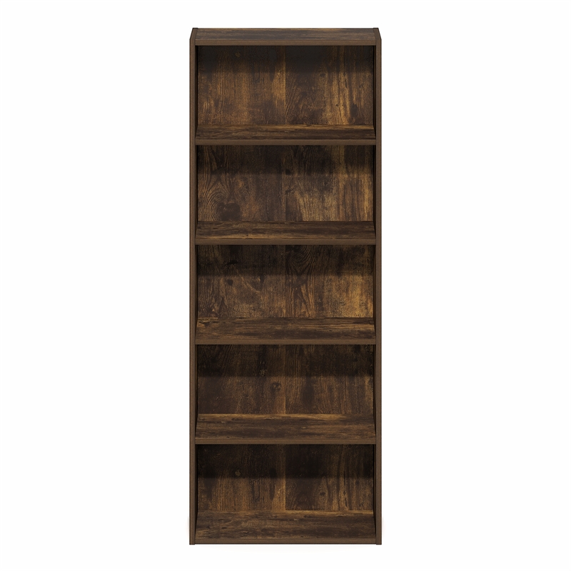 Furinno BASIC 5-Tier Cube Storage Organizer. 7 x 17 x 44. Amber Pine