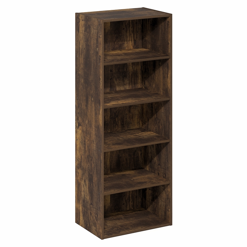 Furinno BASIC 5-Tier Cube Storage Organizer. 11 x 17 x 44. Amber Pine