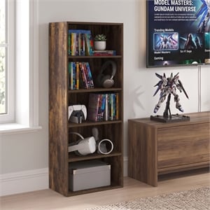 Furinno BASIC 5-Tier Cube Storage Organizer. 11 x 17 x 44. Amber Pine