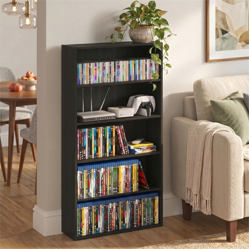 Furinno BASIC 5-Tier Cube Storage Organizer. 7 x 24 x 44. Espresso