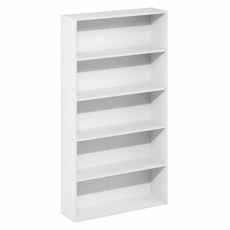 Furinno BASIC 5-Tier Open Shelf Cube Storage Organizer. 7 x 24 x 44. White