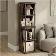 Furinno FLEXI 4-Cube Bookcase with DIY Stackable & Separable. Amber Pine