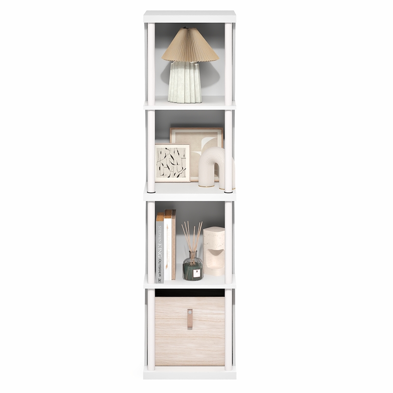 Furinno FLEXI 4-Cube Bookcase with DIY Stackable & Separable. White