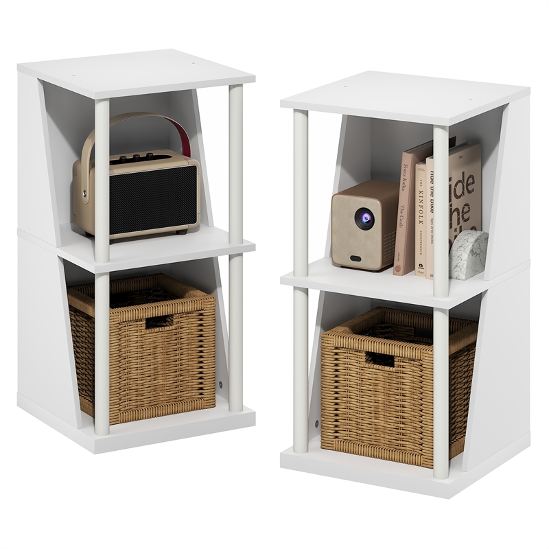 Furinno FLEXI 4-Cube Bookcase with DIY Stackable & Separable. White