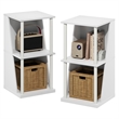 Furinno FLEXI 4-Cube Bookcase with DIY Stackable & Separable. White