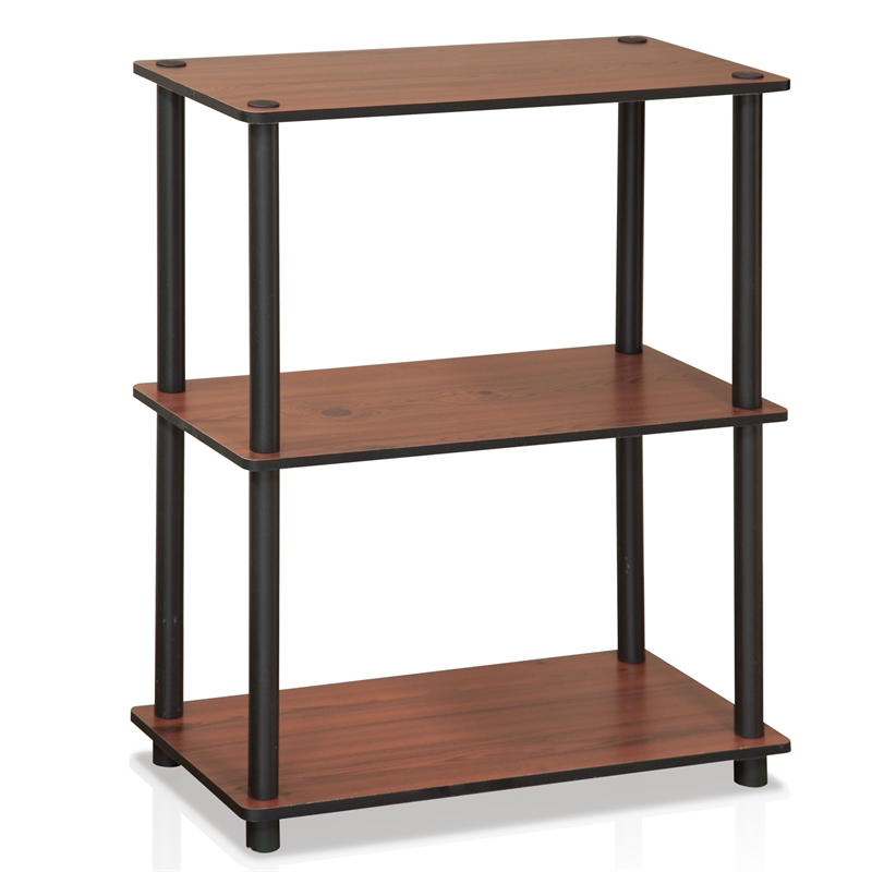 Furinno Turn-N-Tube 3-Tier Toolless Closet Organizers/Storage. Dark Cherry