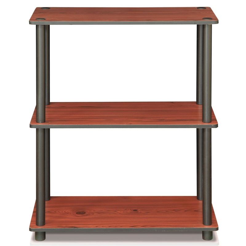 Furinno Turn-N-Tube 3-Tier Toolless Closet Organizers/Storage. Dark Cherry