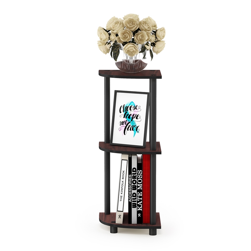 Furinno Turn-N-Tube 3-Tier Corner Closet Organizers/Storage. Dark Cherry