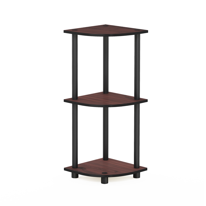 Furinno Turn-N-Tube 3-Tier Corner Closet Organizers/Storage. Dark Cherry