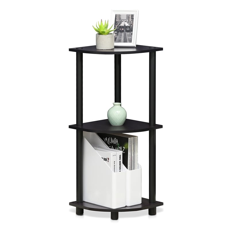 Furinno Turn-N-Tube 3-Tier Corner Closet Organizers/Storage. Dark Walnut
