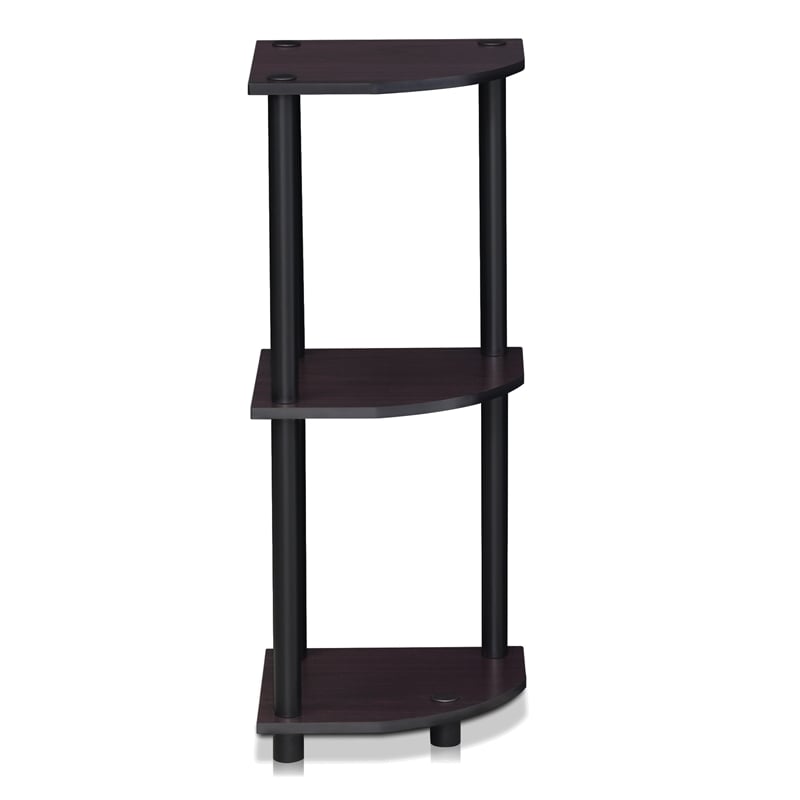Furinno Turn-N-Tube 3-Tier Corner Closet Organizers/Storage. Dark Walnut