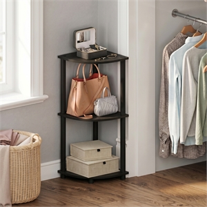 Furinno Turn-N-Tube 3-Tier Corner Closet Organizers/Storage. Espresso
