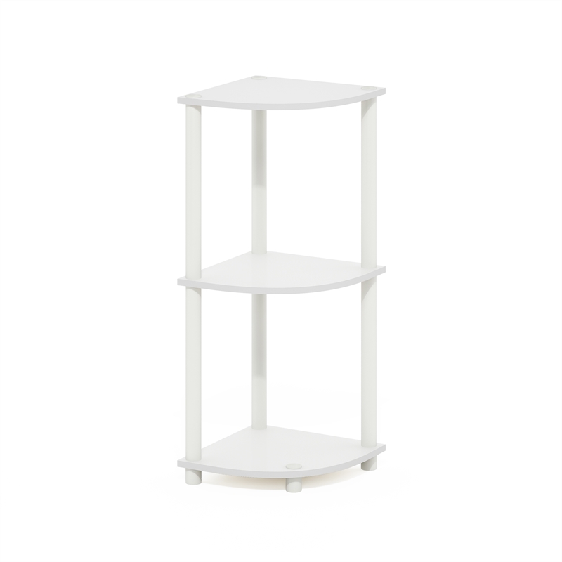 Furinno Turn-N-Tube 3-Tier Toolless Corner Closet Organizers/Storage. White
