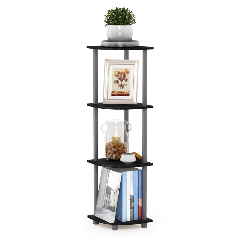 Furinno Turn-N-Tube 4-Tier Toolless Corner Closet Organizers/Storage. Black