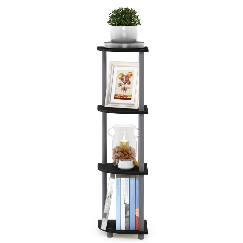 Furinno Turn-N-Tube 4-Tier Toolless Corner Closet Organizers/Storage. Black