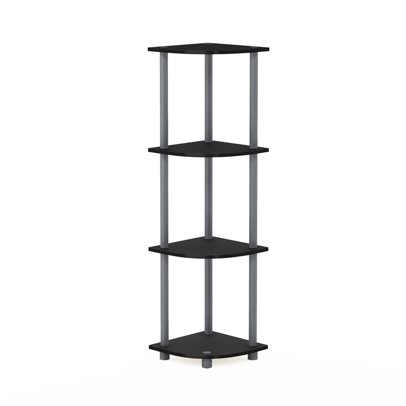 Furinno Turn-N-Tube 4-Tier Toolless Corner Closet Organizers/Storage. Black