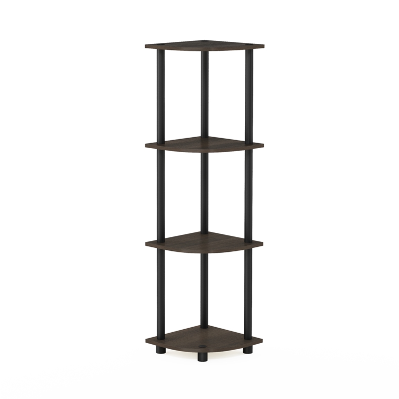 Furinno Turn-N-Tube 4-Tier Corner Closet Organizers. Dark Brown Grain