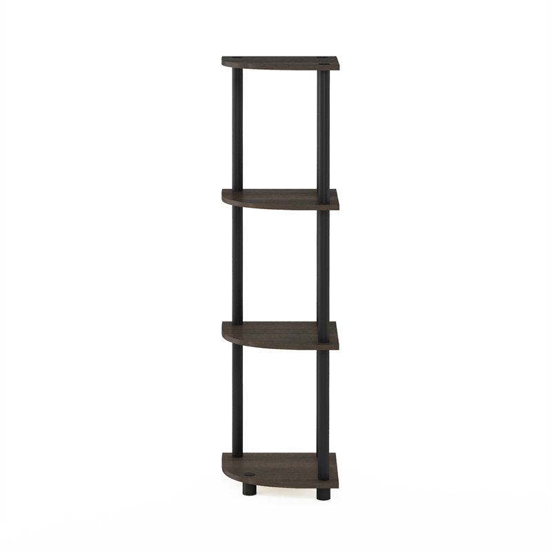 Furinno Turn-N-Tube 4-Tier Corner Closet Organizers. Dark Brown Grain