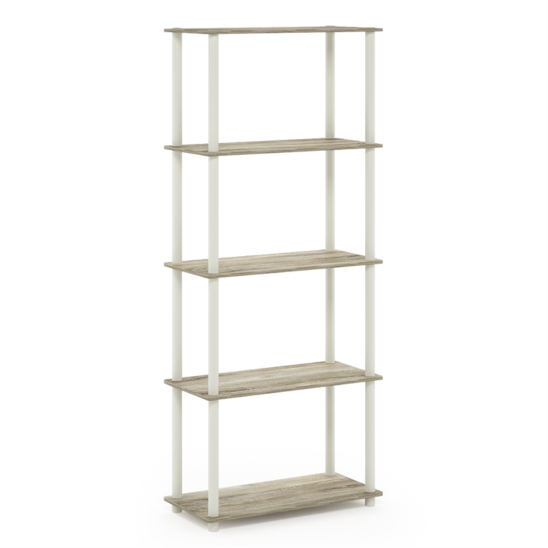 Furinno Turn-N-Tube 5-Tier Toolless Closet Organizers/Storage. Sonoma Oak