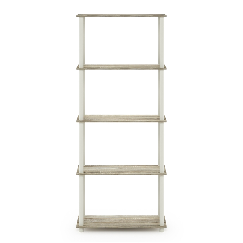 Furinno Turn-N-Tube 5-Tier Toolless Closet Organizers/Storage. Sonoma Oak