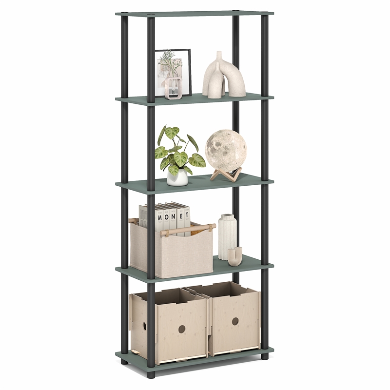 Furinno Turn-N-Tube 5-Tier Toolless Closet Organizers/Storage. Sage Green